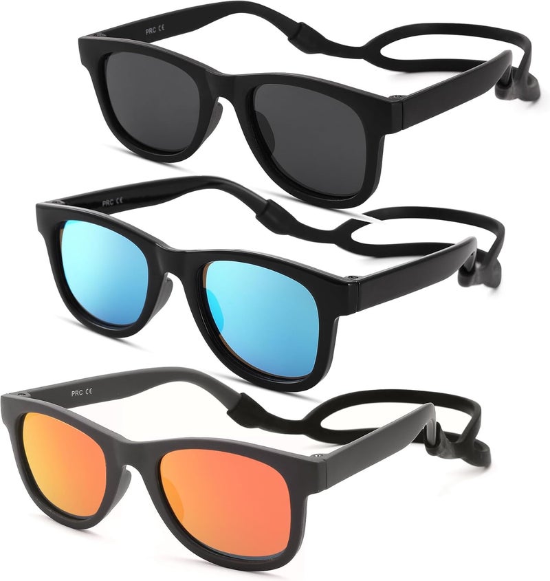 COASION Bendable Flexible Polarized Newborn Baby Sunglasses with Silicon Strap for Infant Boys Girls Age 0-12 Months CA9042 - Image 1